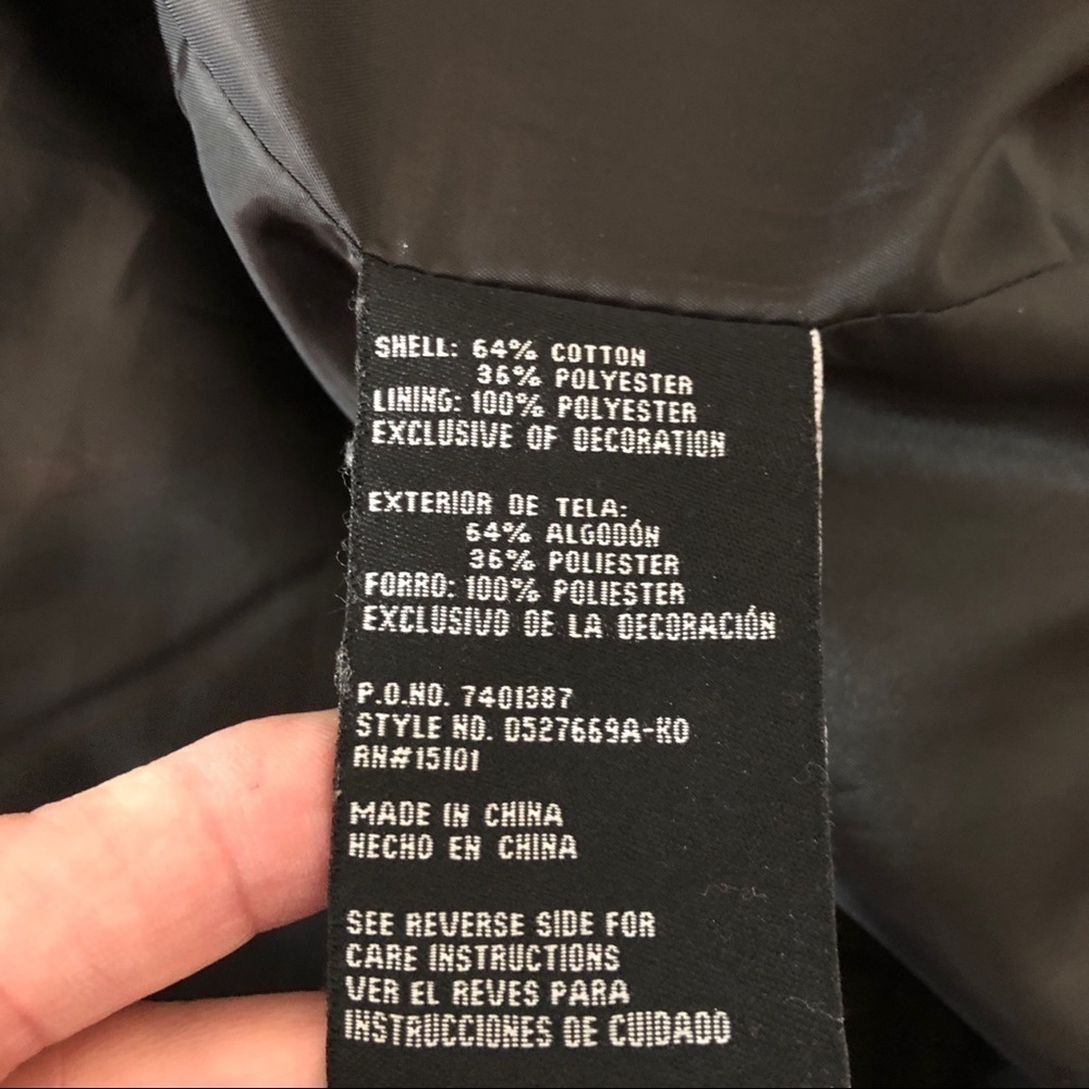 INTL Details Black Pea Coat Detachable Hood Size Medium - Picture 6 of 8